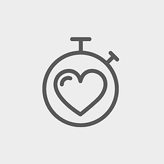 Image showing Heart time thin line icon