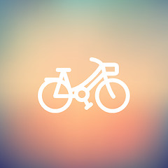 Image showing Vintage bicycle thin line icon