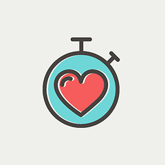 Image showing Heart time thin line icon