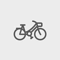 Image showing Vintage bicycle thin line icon