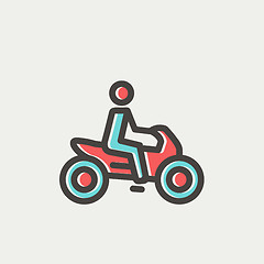 Image showing Motorbike thin line icon