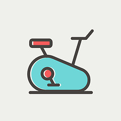 Image showing Fitness cycling thin line icon