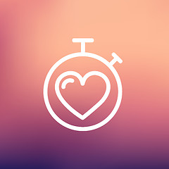 Image showing Heart time thin line icon