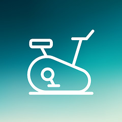 Image showing Fitness cycling thin line icon