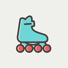 Image showing Roller skate thin line icon