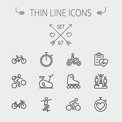 Image showing Sports thin line icon set