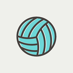 Image showing Volleyball ball thin line icon