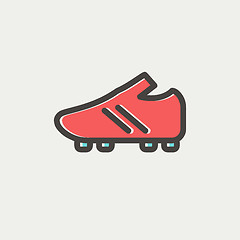 Image showing Soccer Shoes thin line icon