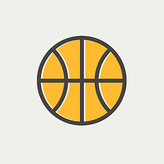 Image showing Basketball ball thin line icon