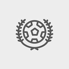 Image showing Sports soccer logo badges thin line icon