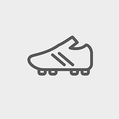 Image showing Soccer Shoes thin line icon