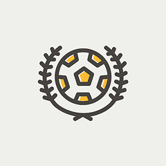 Image showing Sports soccer logo badges thin line icon
