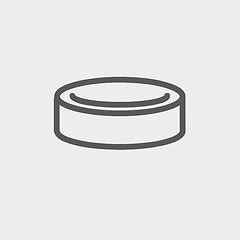 Image showing Hockey puck thin line icon