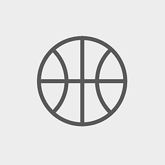 Image showing Basketball ball thin line icon