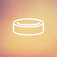 Image showing Hockey puck thin line icon