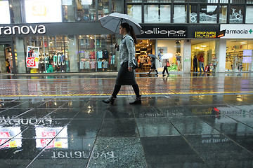 Image showing Woman in the rain