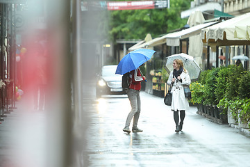 Image showing Two women walking on street