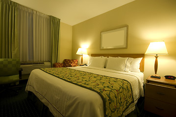 Image showing hotel room with queen size bed