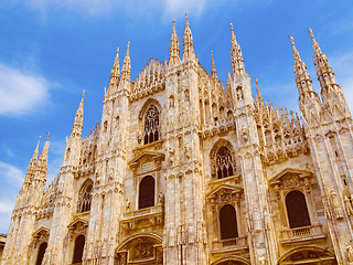 Image showing Retro look Milan cathedral