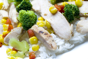 Image showing chicken breast slices with vegetables