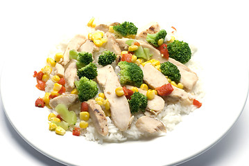 Image showing chicken breast slices with vegetables