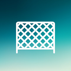 Image showing Ice hockey goal net thin line icon