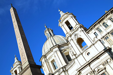 Image showing Saint Agnese in Agone with Egypts obelisk in Piazza Navona, Rome