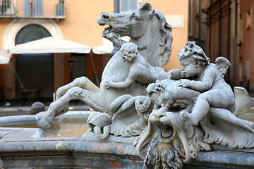 Image showing Piazza Navona, Neptune Fountain in Rome, Italy 