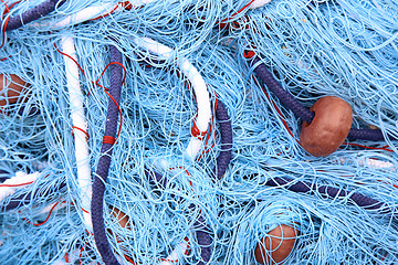 Image showing Details of sea rope fishing nets