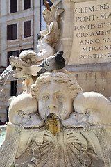 Image showing Fountain on the Piazza della Rotonda in Rome, Italy