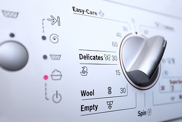 Image showing Close-up view of washing machine control panel