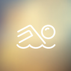 Image showing Beach wave thin line icon
