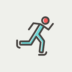 Image showing Running man thin line icon