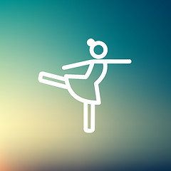 Image showing Ballet dancing thin line icon