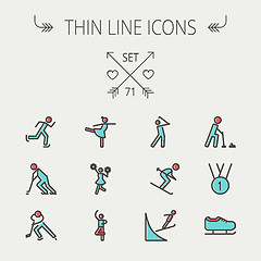 Image showing Sports thin line icon set