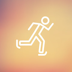 Image showing Running man thin line icon