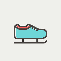 Image showing Ice skate thin line icon