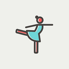 Image showing Ballet dancing thin line icon