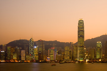 Image showing Hong Kong skyline at dusk

