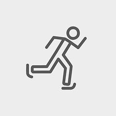 Image showing Running man thin line icon