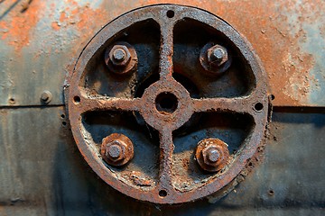 Image showing Industrial worn metal closeup photo