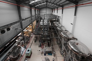 Image showing Industrial interior of an alcohol factory