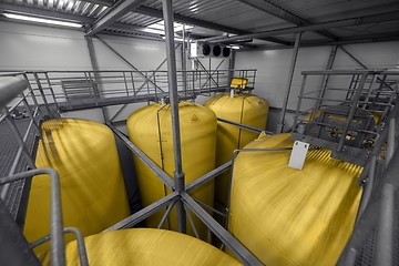 Image showing Industrial interior with welded silos