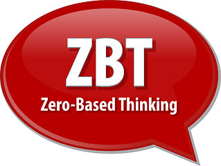 Image showing ZBT acronym word speech bubble illustration