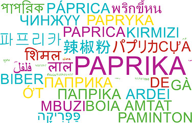 Image showing Paprika multilanguage wordcloud background concept