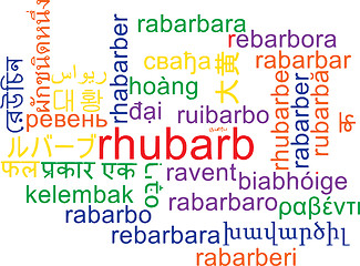 Image showing Rhubarb multilanguage wordcloud background concept