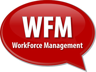 Image showing WFM acronym word speech bubble illustration