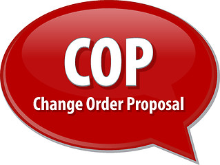 Image showing COP acronym word speech bubble illustration