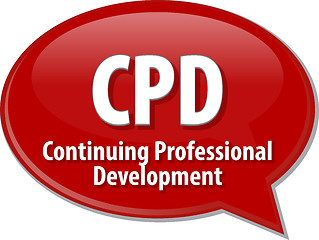 Image showing CPD acronym word speech bubble illustration