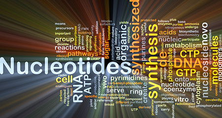 Image showing Nucleotides background concept glowing